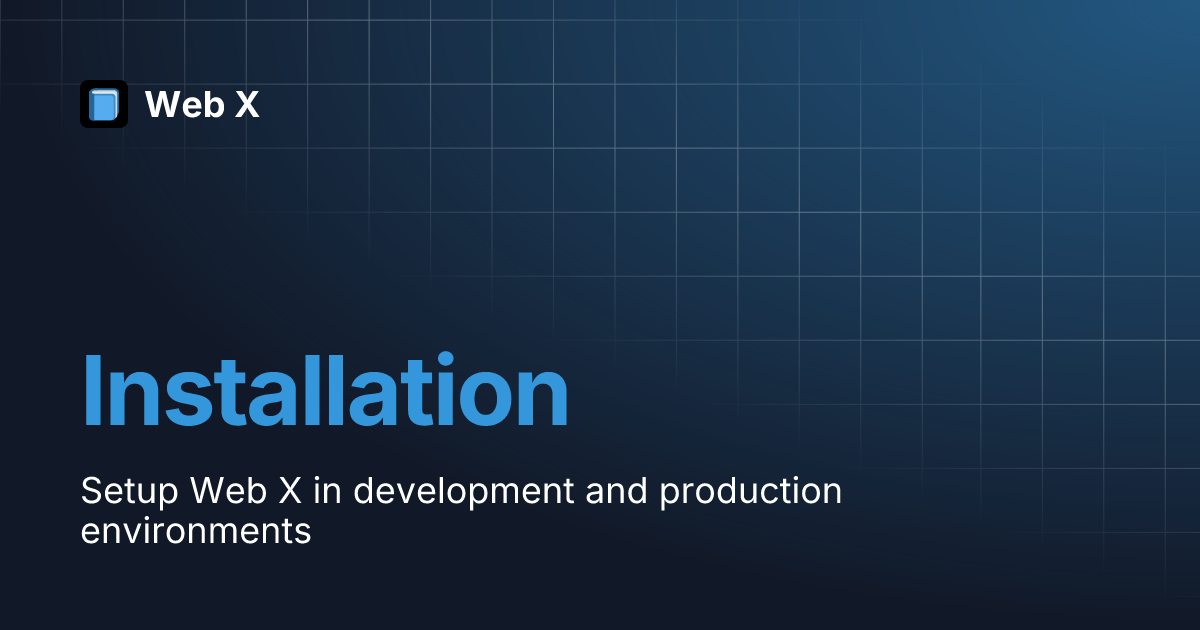 Installation web x
